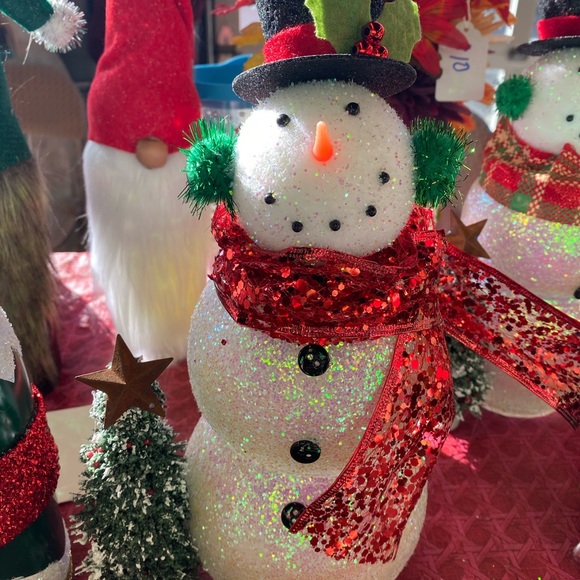 Large Glass Snowman - Picture 2 of 2